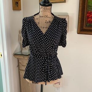 Black and while polka dot Express top!